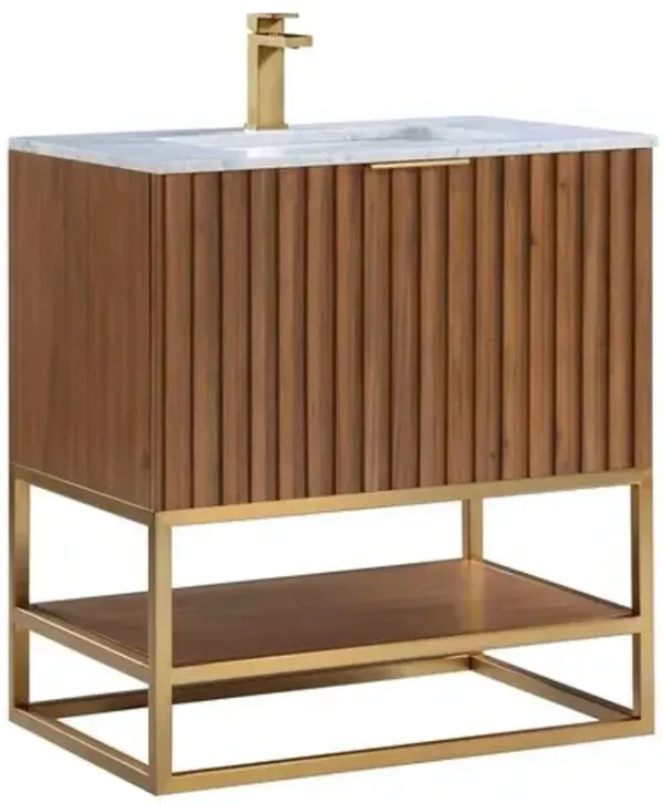 Terra 30" Single Sink Bathroom Vanity - BEMMA Design - Brown