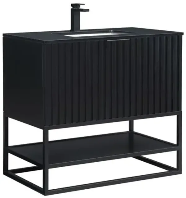 Terra 36" Single Sink Bathroom Vanity - BEMMA Design - Black