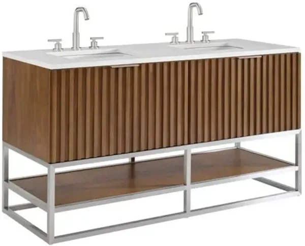 Terra 60" Double Sink Bathroom Vanity - BEMMA Design - Brown