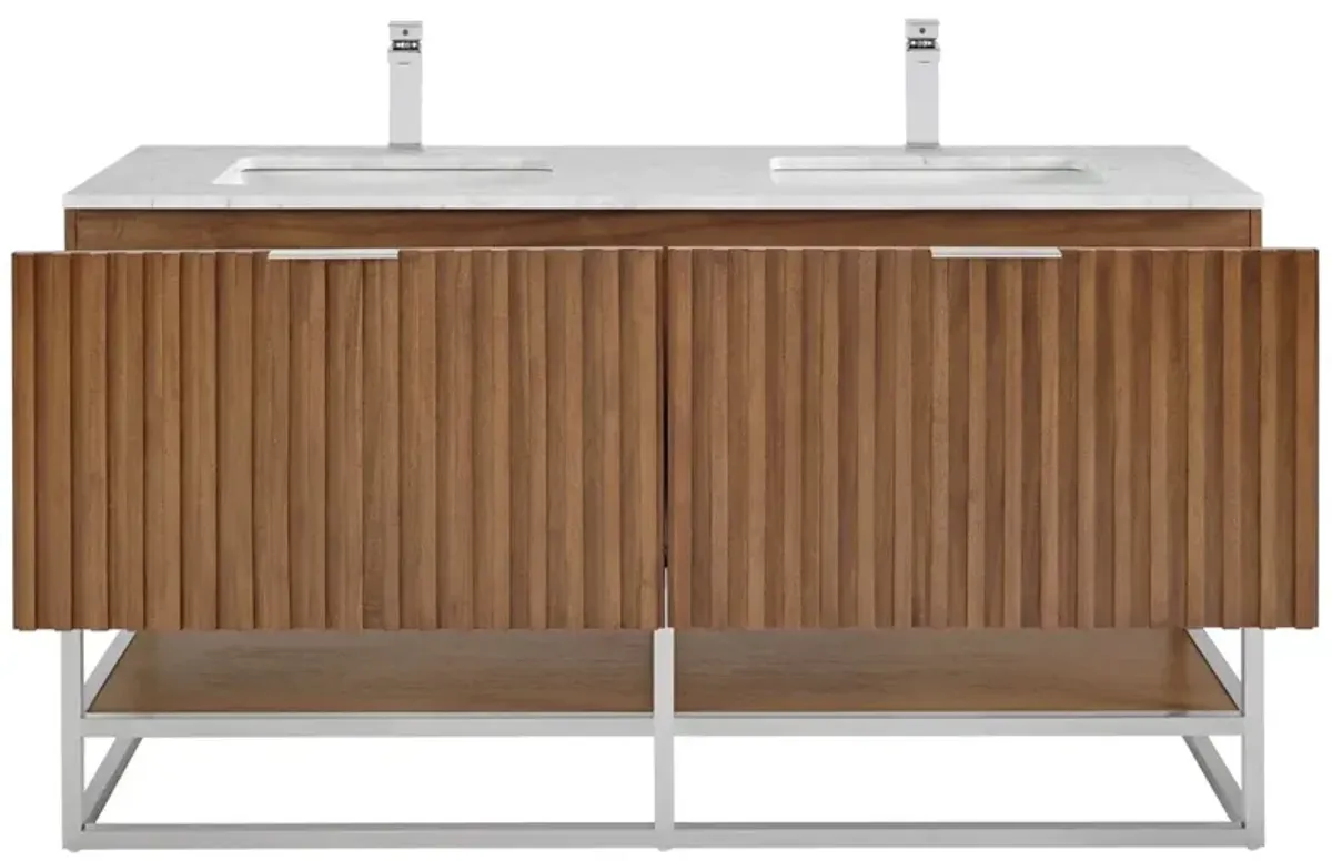 Terra 60" Double Sink Bathroom Vanity - BEMMA Design - Brown