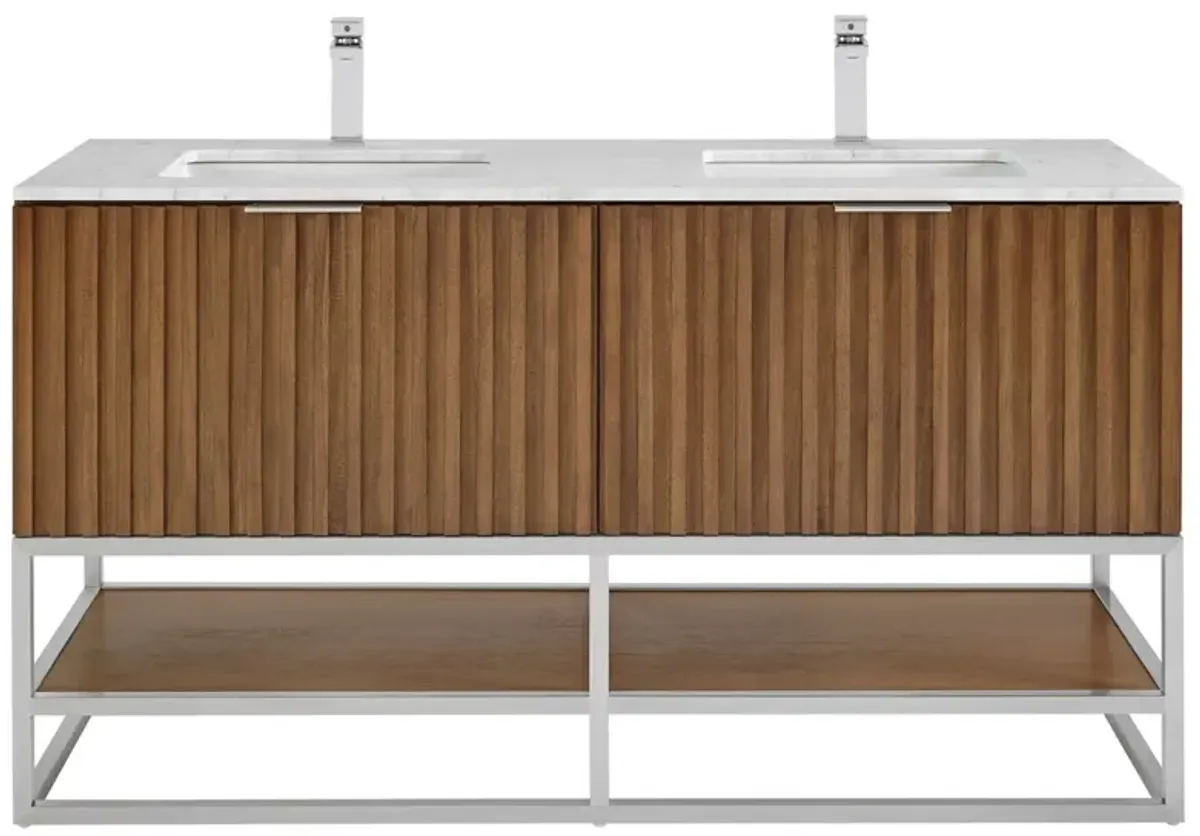 Terra 60" Double Sink Bathroom Vanity - BEMMA Design - Brown