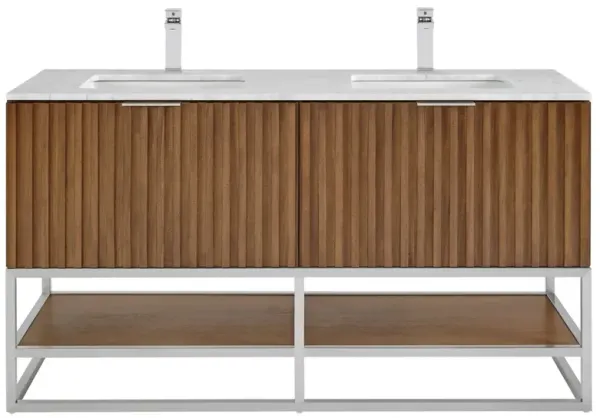 Terra 60" Double Sink Bathroom Vanity - BEMMA Design - Brown