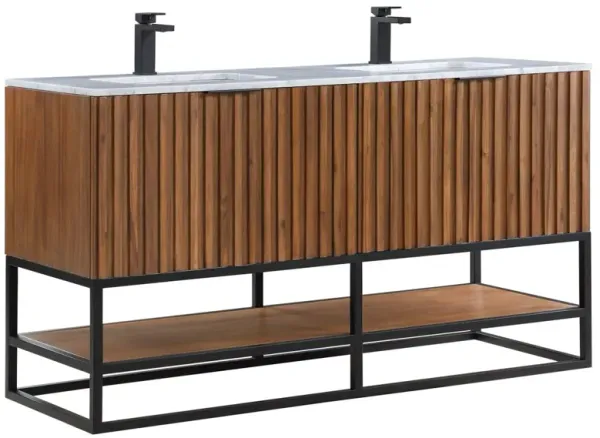 Terra 60" Double Sink Bathroom Vanity - BEMMA Design - Brown