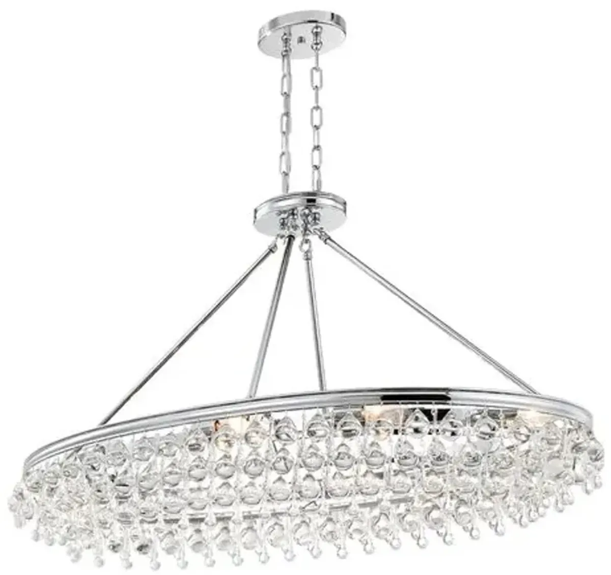 Calypso 8-Light Crystal Teardrop Oval Chandelier - Silver - Crystorama