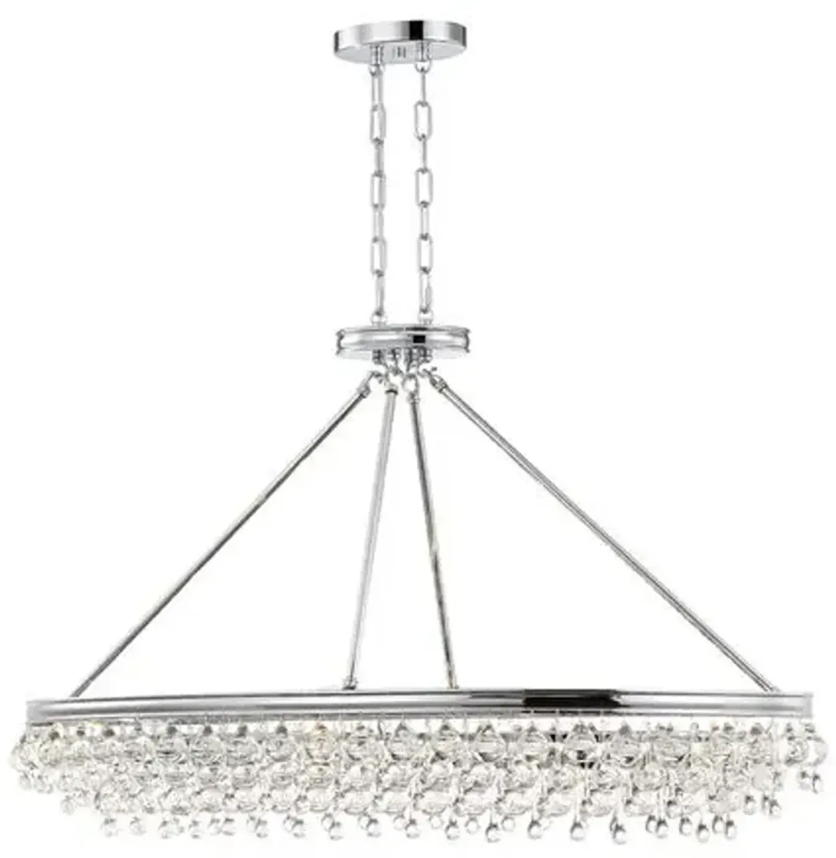 Calypso 8-Light Crystal Teardrop Oval Chandelier - Silver - Crystorama