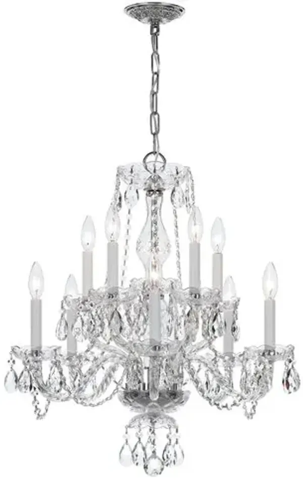 Traditional 10-Light Italian Crystal Chandelier - Crystorama - Clear