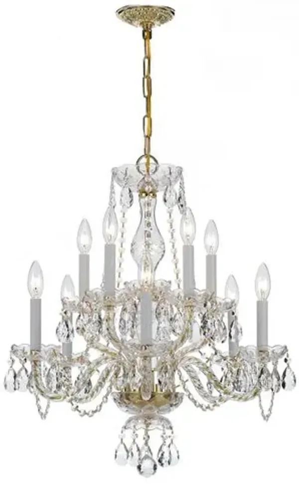 Traditional 10-Light Italian Crystal Chandelier - Crystorama - Clear