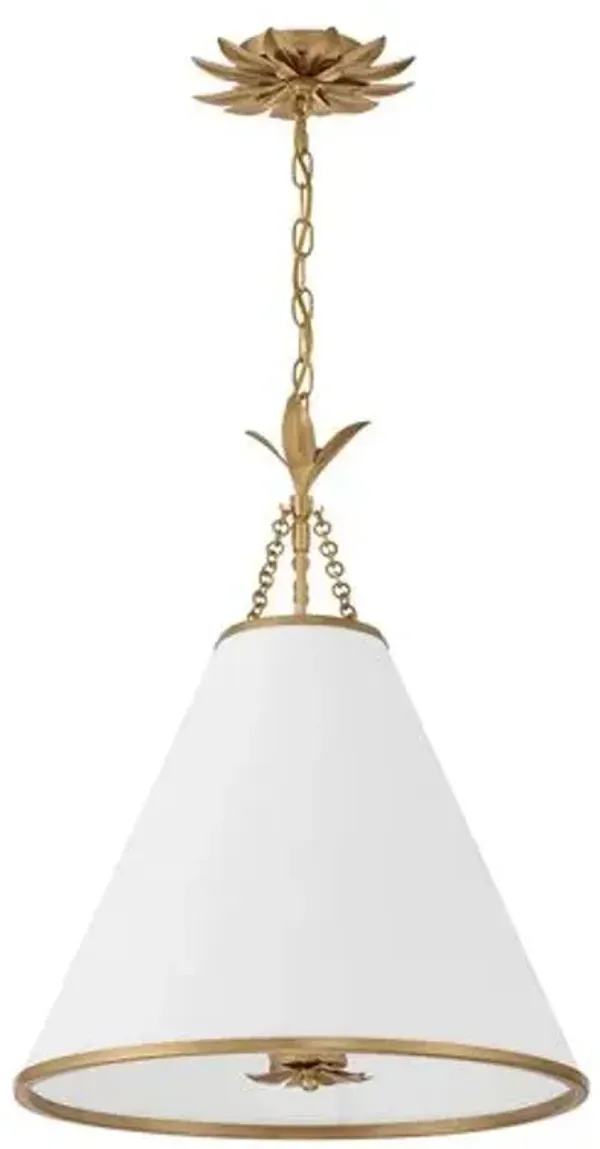 Broche 4-Light Silk Shade Pendant - Crystorama - Gold