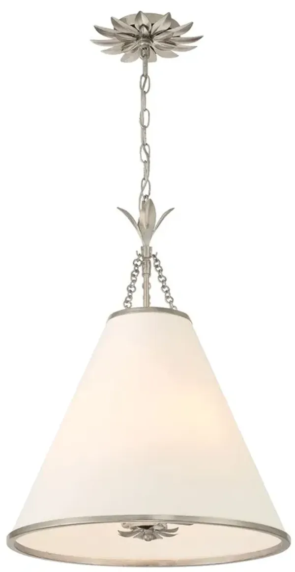 Broche 4-Light Silk Shade Pendant - Crystorama - Silver