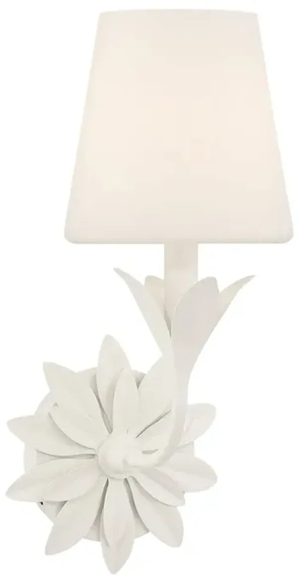 Broche 1-Light Bathroom Wall Sconce - Crystorama - White