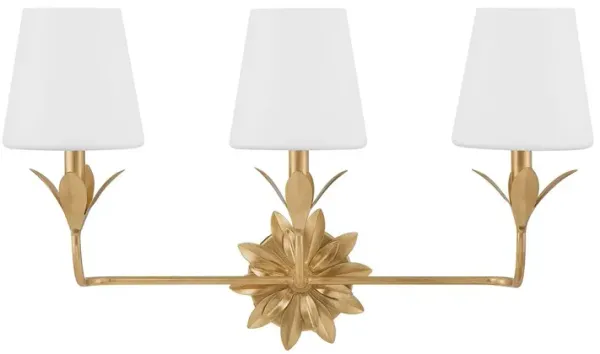 Broche 3-Light Bathroom Vanity Wall Sconce - Crystorama - Gold