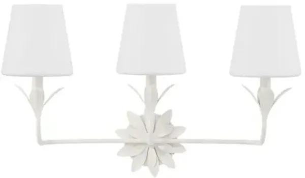 Broche 3-Light Bathroom Vanity Wall Sconce - Crystorama - White