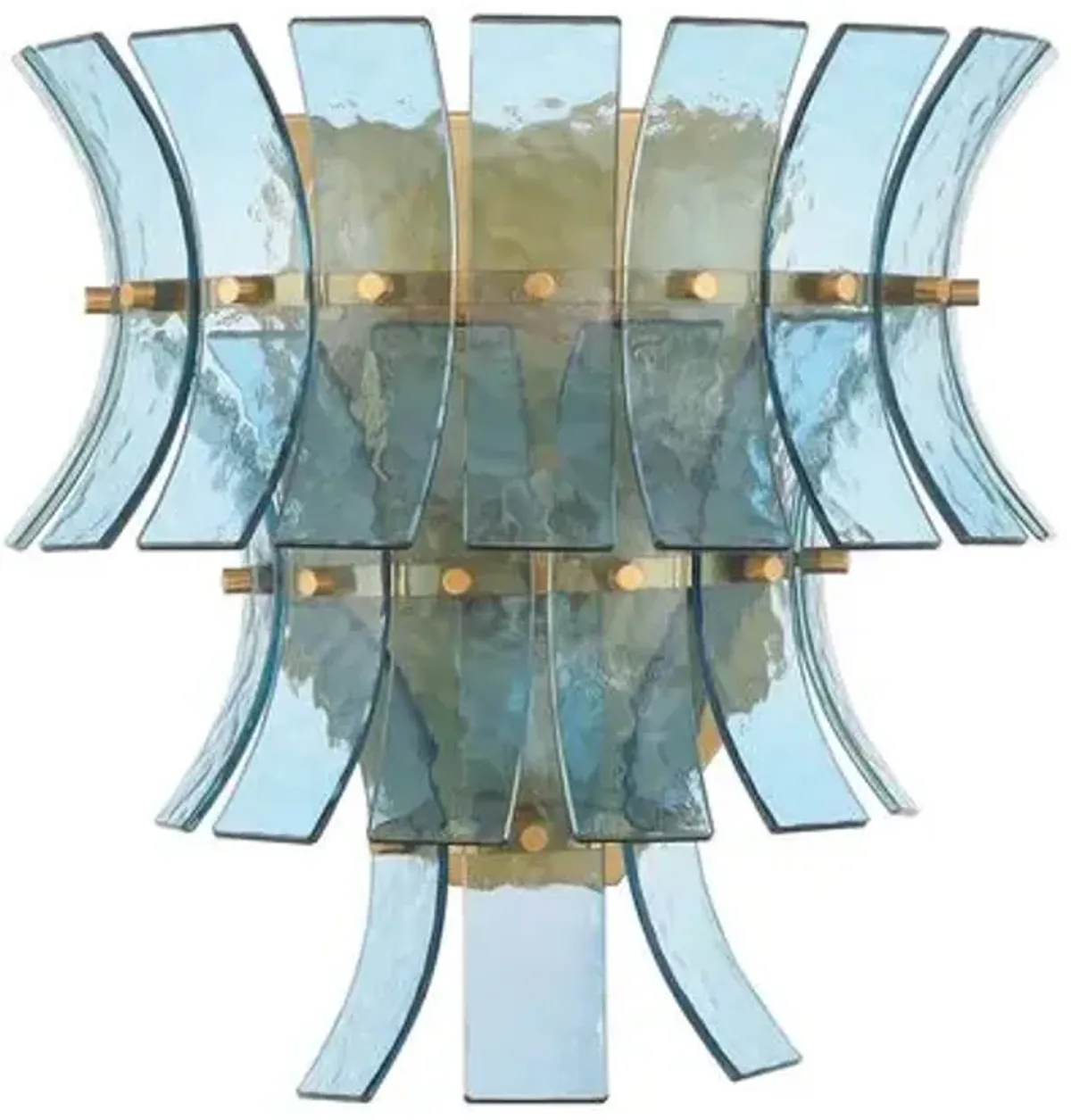 Abigail 3-Light Tiered Wall Sconce - Crystorama - Handcrafted - Blue