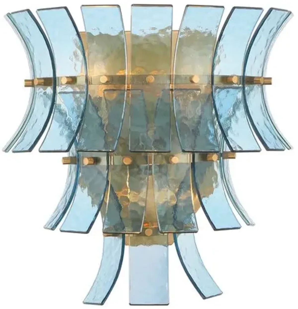 Abigail 3-Light Tiered Wall Sconce - Crystorama - Handcrafted - Blue