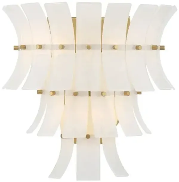 Abigail 3-Light Tiered Wall Sconce - Crystorama - Handcrafted - White