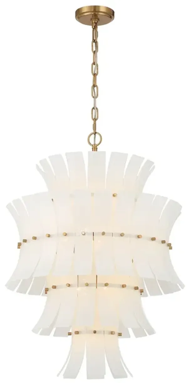 Abigail 13-Light Aged Brass Chandelier - Crystorama - Handcrafted - White
