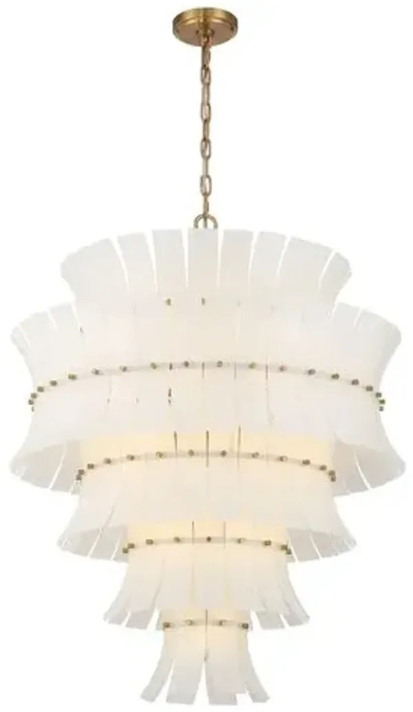 Abigail 21-Light Aged Brass Chandelier - Crystorama - Handcrafted - White