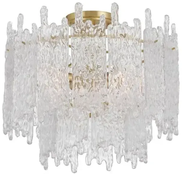 Libby Langdon Ackerly 3-Light Semi Flush Mount - Aged Brass - Crystorama - Gold