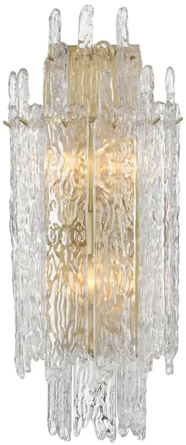 Libby Langdon Ackerly 3-Light Wall Sconce - Aged Brass - Crystorama - Gold