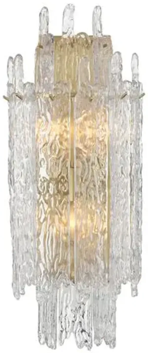 Libby Langdon Ackerly 3-Light Wall Sconce - Aged Brass - Crystorama - Gold