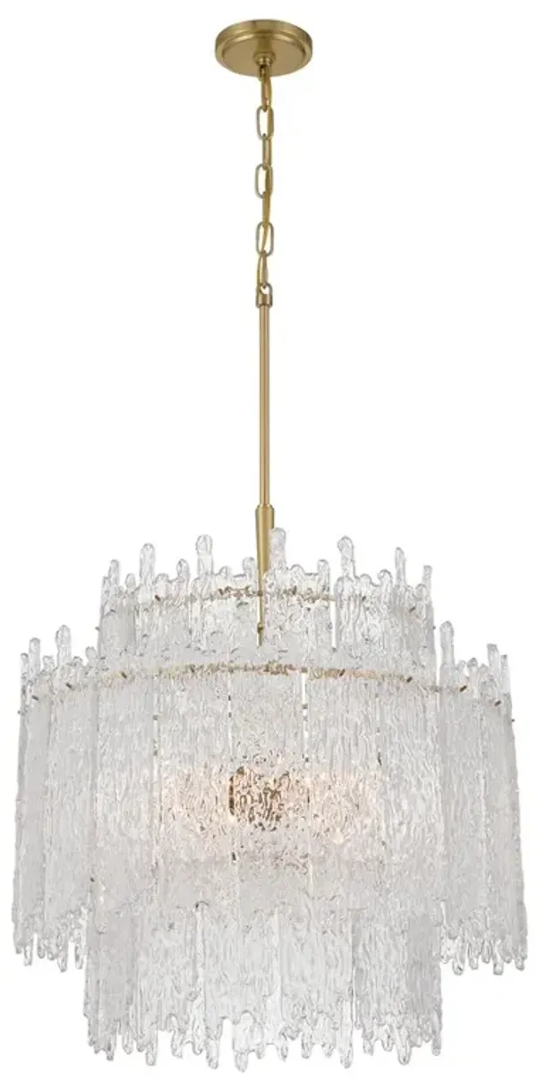 Libby Langdon Ackerly 8-Light Chandelier - Aged Brass - Crystorama - Gold