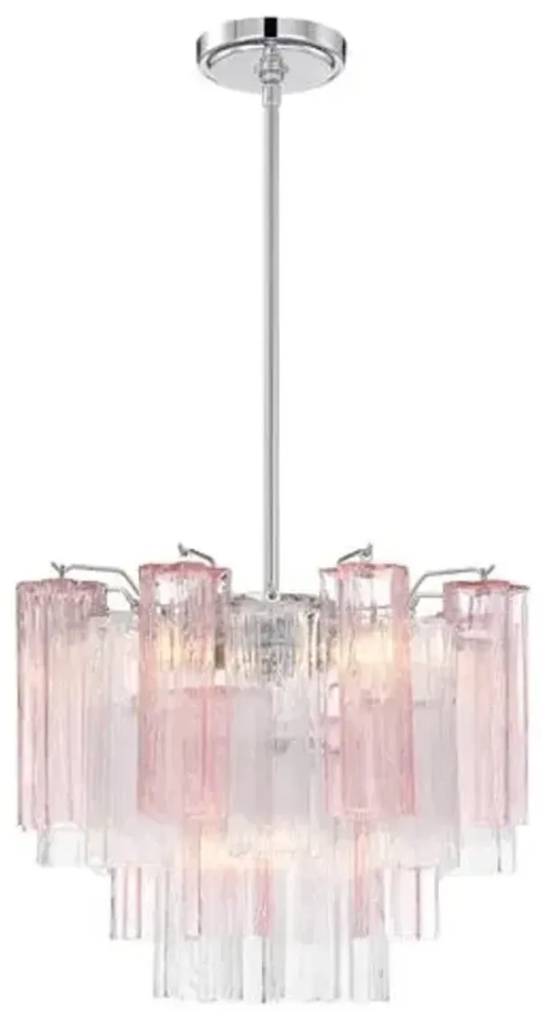 Addis Glass 4-Light Chandelier - Crystorama - Silver