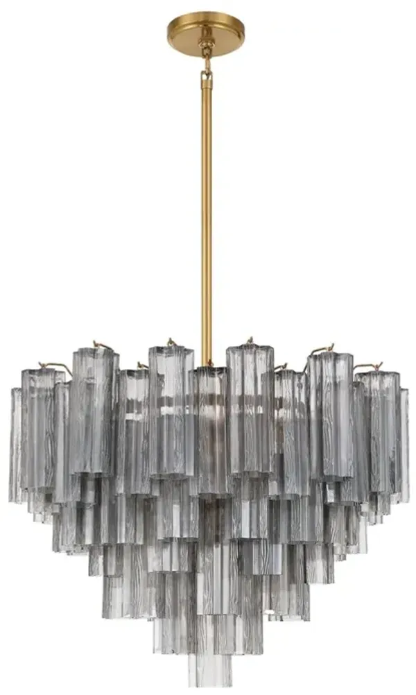 Addis Glass 12-Light Chandelier - Crystorama - Gray