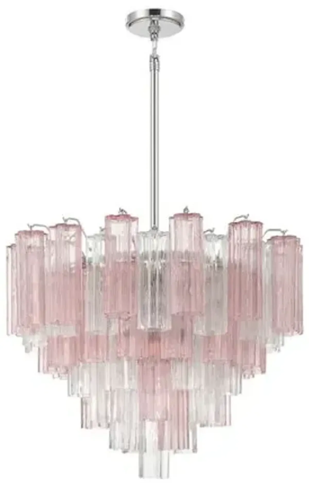 Addis Glass 12-Light Chandelier - Crystorama - Pink