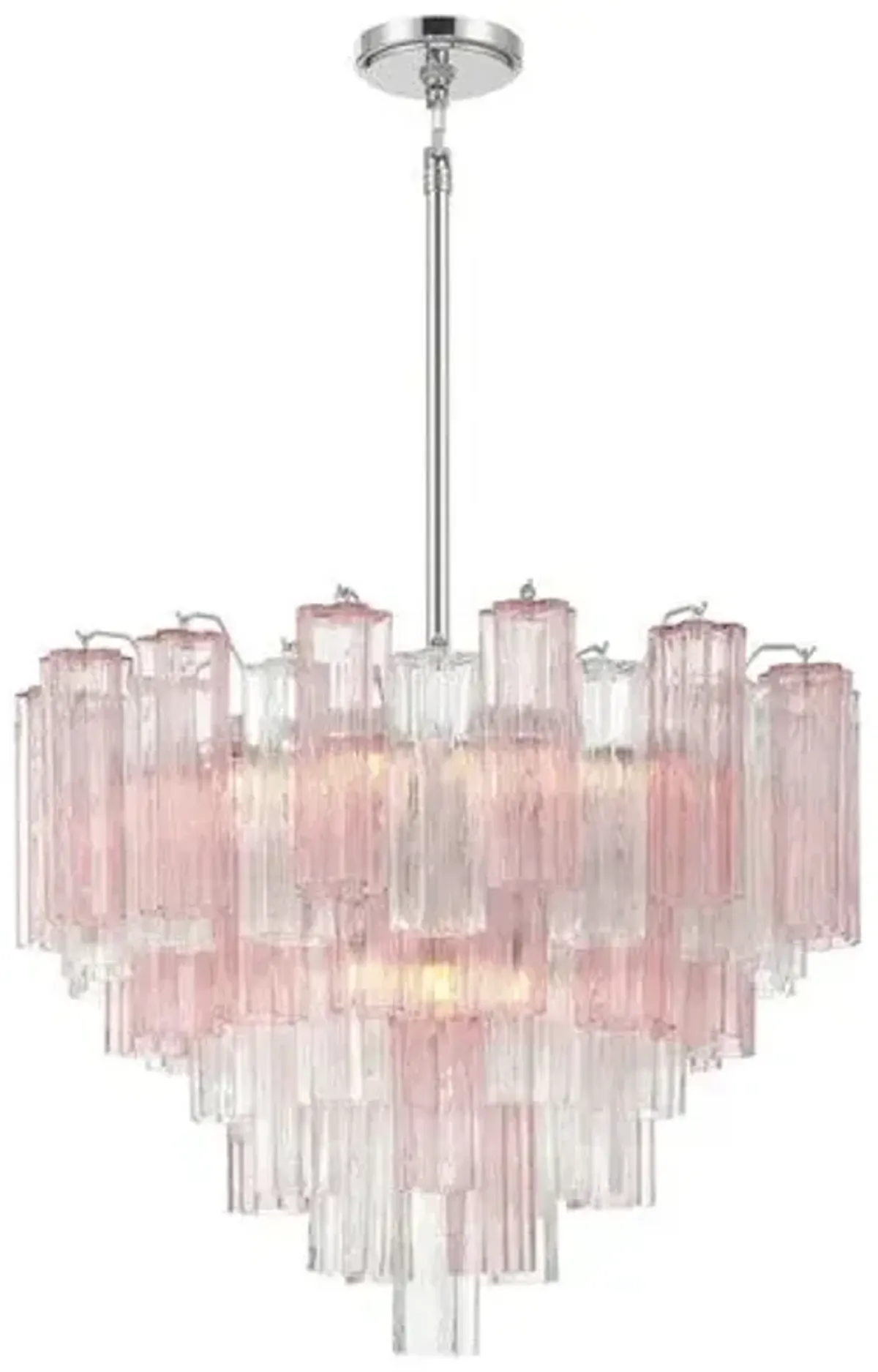 Addis Glass 12-Light Chandelier - Crystorama - Pink