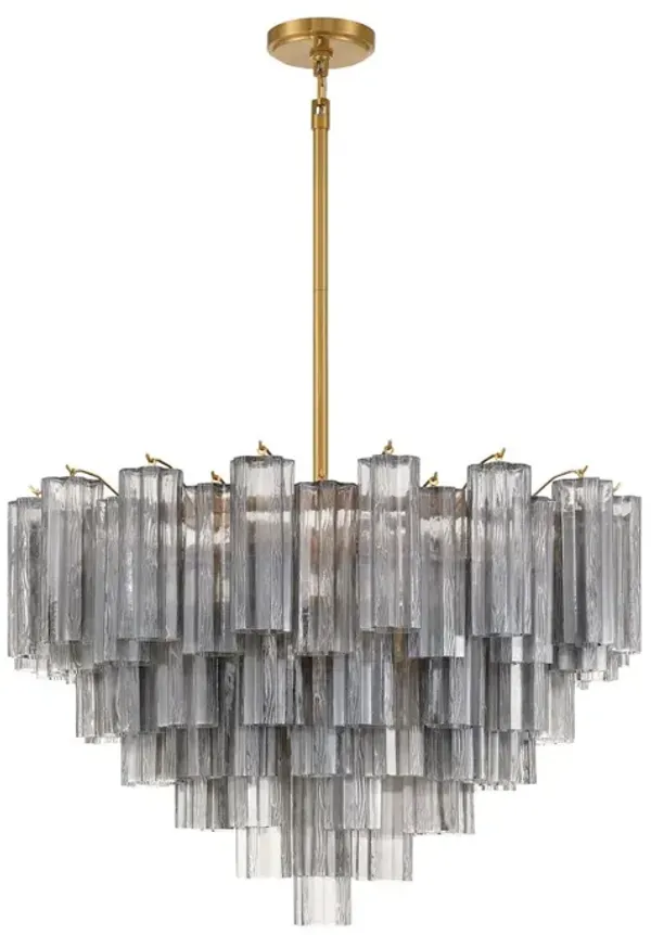 Addis Glass 16-Light Chandelier - Crystorama - Gray