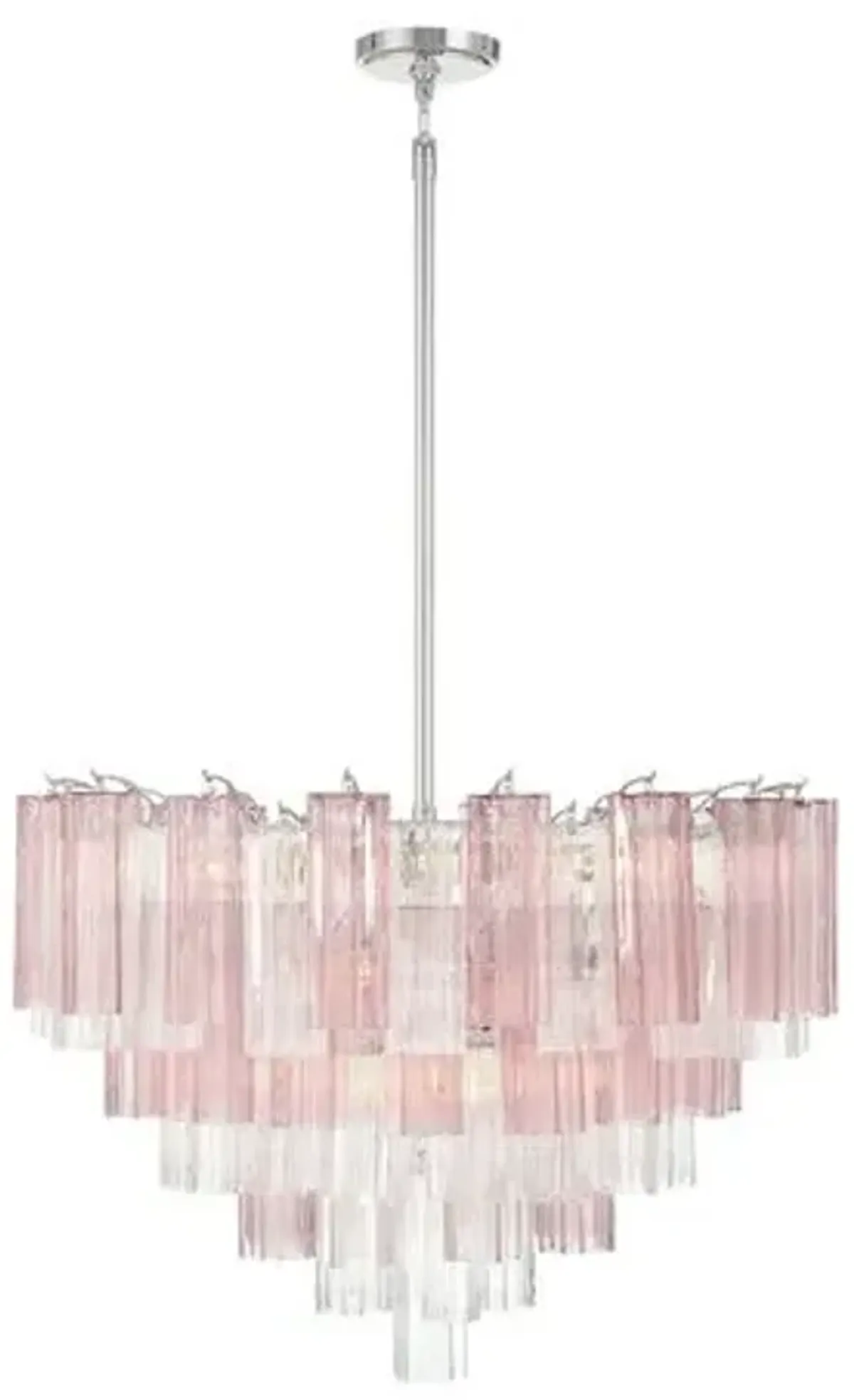 Addis Glass 16-Light Chandelier - Crystorama - Pink