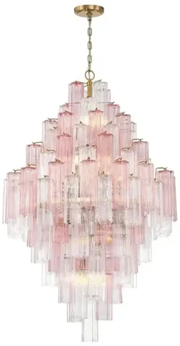 Addis 20-Light Chandelier - Crystorama - Pink