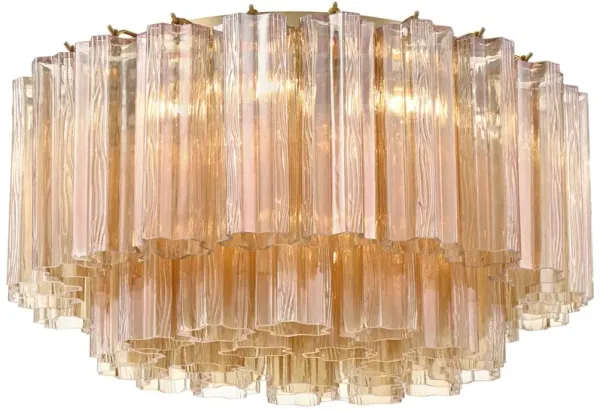 Addis Glass 7-Light Flush Mount - Crystorama - Gold