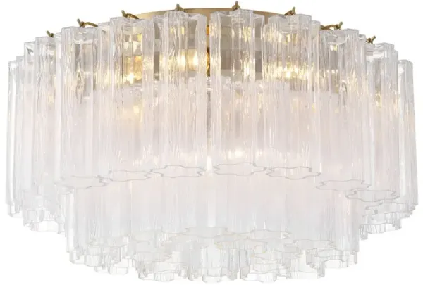 Addis Glass 7-Light Flush Mount - Crystorama - Clear