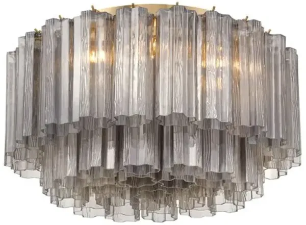 Addis Glass 7-Light Flush Mount - Crystorama - Gray