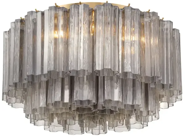 Addis Glass 7-Light Flush Mount - Crystorama - Gray