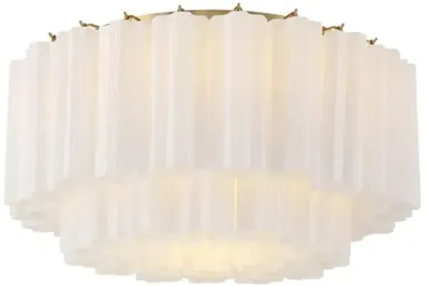 Addis Glass 7-Light Flush Mount - Crystorama - White