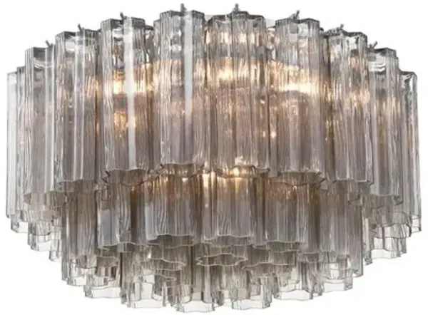Addis Glass 7-Light Flush Mount - Crystorama - Gray