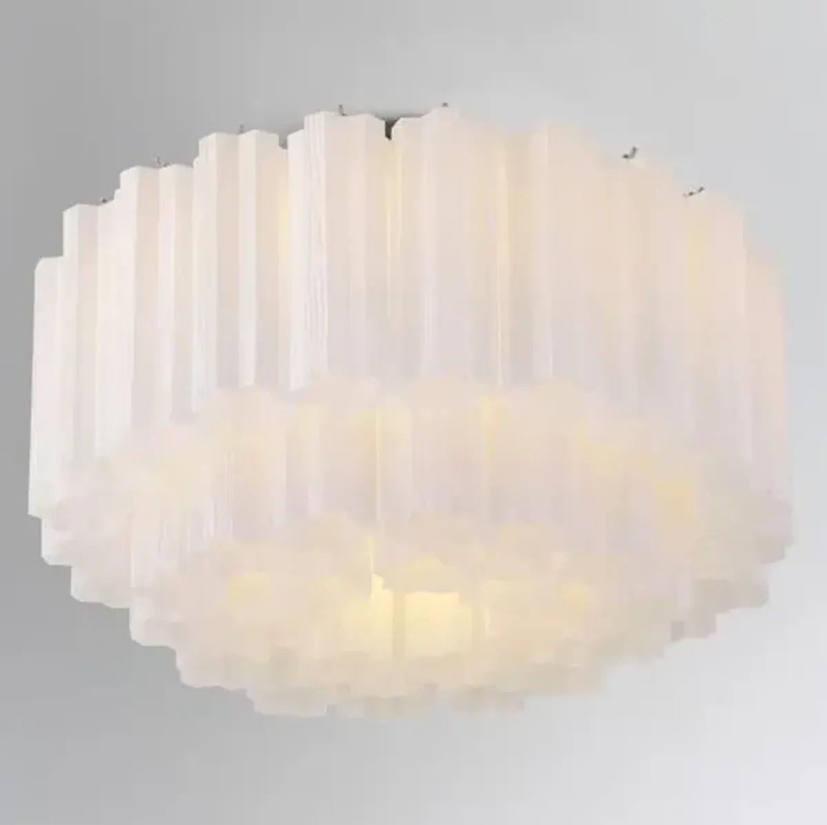 Addis Glass 7-Light Flush Mount - Crystorama - White