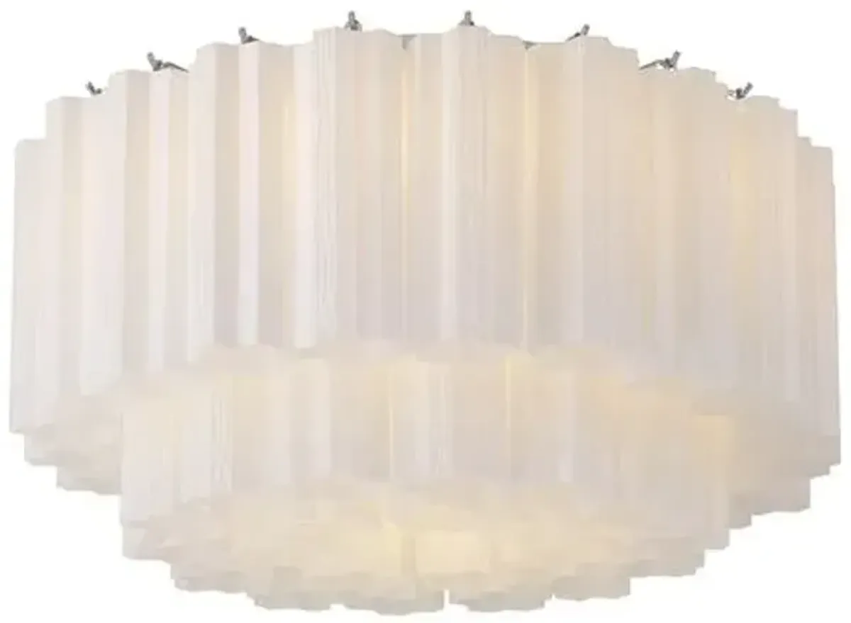 Addis Glass 7-Light Flush Mount - Crystorama - White