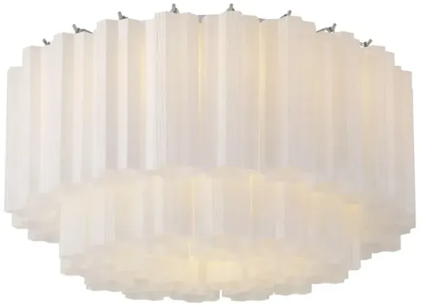 Addis Glass 7-Light Flush Mount - Crystorama - White