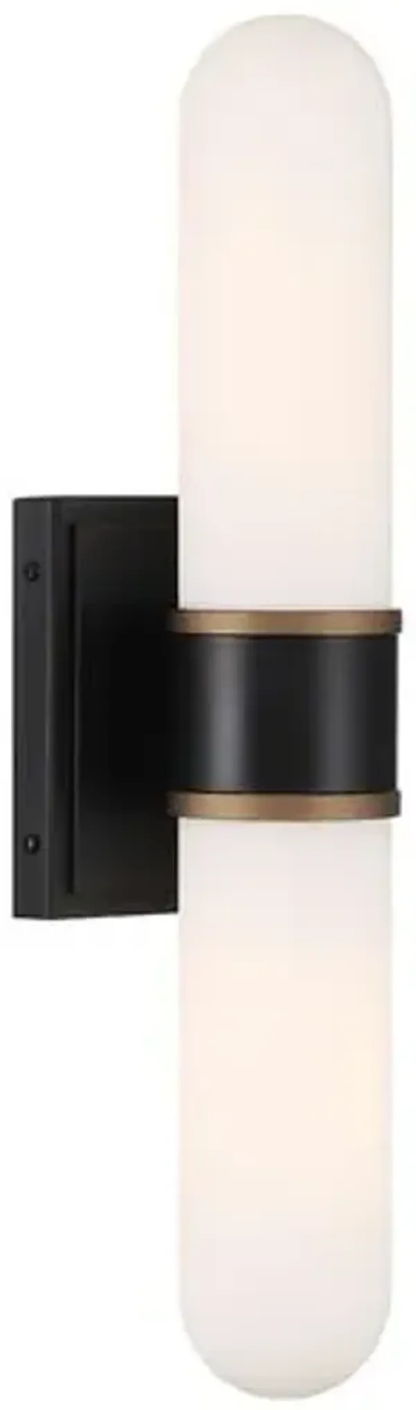 Brian Patrick Flynn Capsule 2-Light LED Wall Sconce - Matte Black/Textured Gold - Crystorama