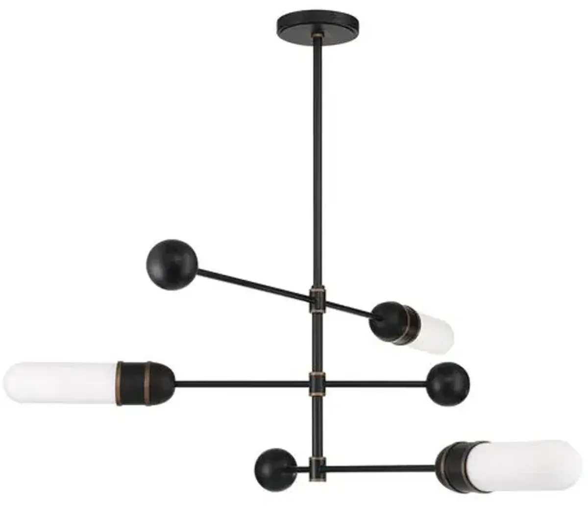 Brian Patrick Flynn Capsule 3-Light LED Chandelier - Matte Black/Textured Gold - Crystorama