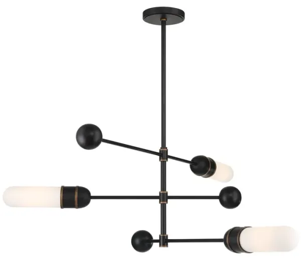 Brian Patrick Flynn Capsule 3-Light LED Chandelier - Matte Black/Textured Gold - Crystorama