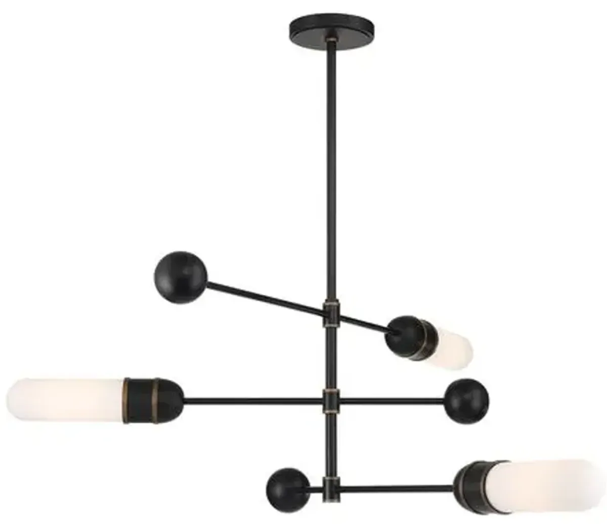 Brian Patrick Flynn Capsule 3-Light LED Chandelier - Matte Black/Textured Gold - Crystorama