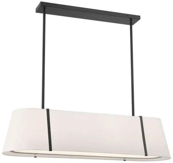 Fulton 4-Light Linear Oval Chandelier - Crystorama - Black