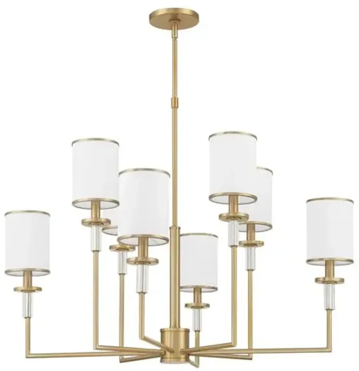 Hatfield 8-Light Silk Shade Chandelier - Crystorama - Gold