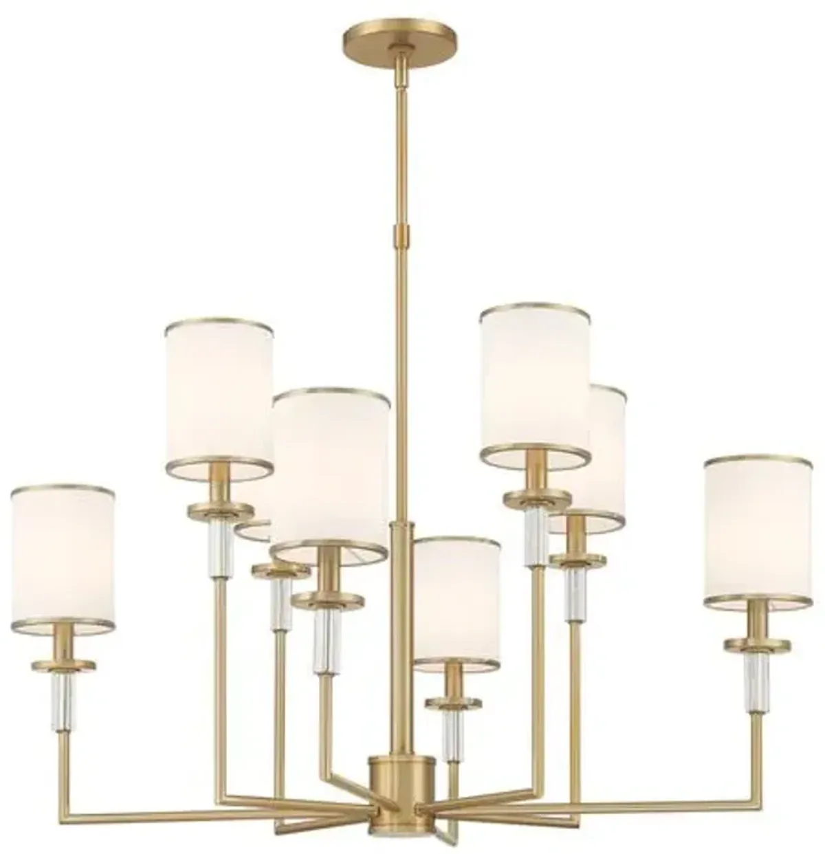 Hatfield 8-Light Silk Shade Chandelier - Crystorama - Gold