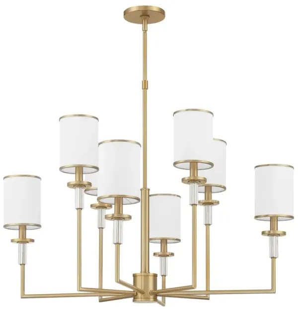 Hatfield 8-Light Silk Shade Chandelier - Crystorama - Gold