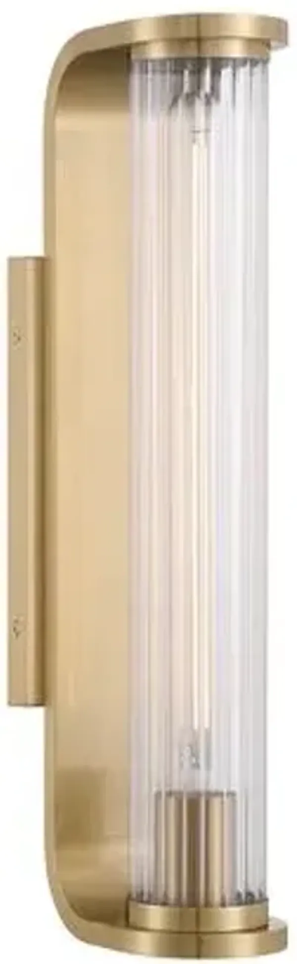 Jarvis 1-Light LED Ribbed Glass Bathroom Wall Sconce - Crystorama - Gold